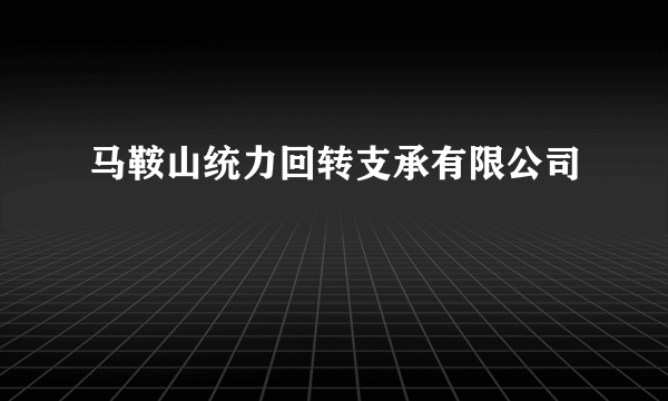 马鞍山统力回转支承有限公司