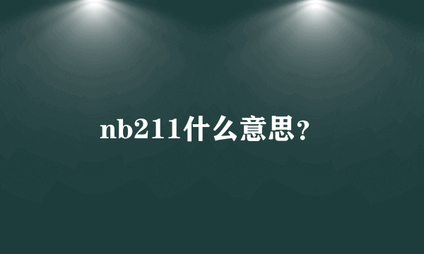 nb211什么意思？