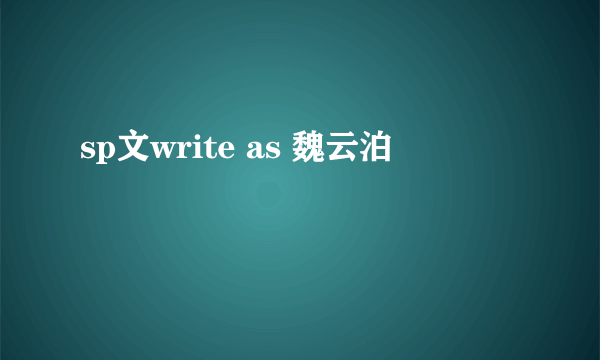 sp文write as 魏云泊