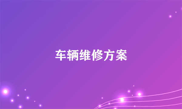 车辆维修方案