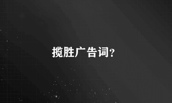 揽胜广告词？