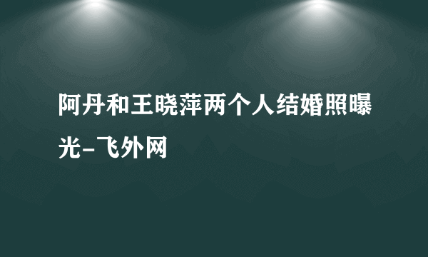 阿丹和王晓萍两个人结婚照曝光-飞外网