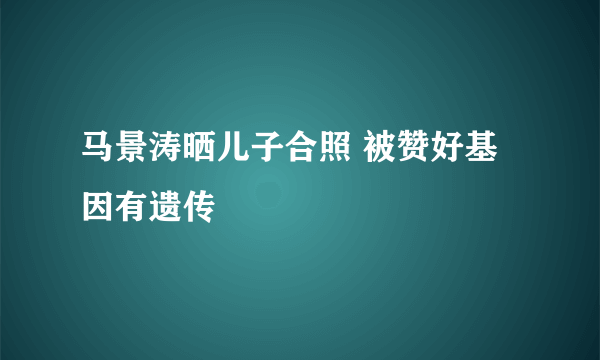 马景涛晒儿子合照 被赞好基因有遗传