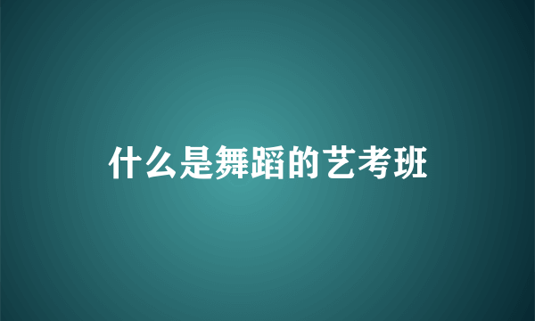 什么是舞蹈的艺考班