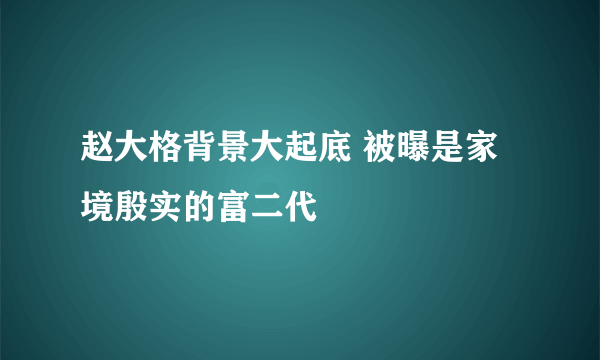 赵大格背景大起底 被曝是家境殷实的富二代