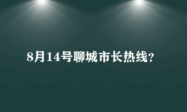 8月14号聊城市长热线？