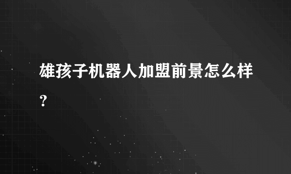 雄孩子机器人加盟前景怎么样？