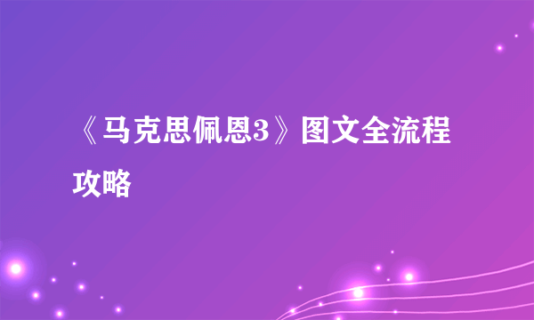 《马克思佩恩3》图文全流程攻略