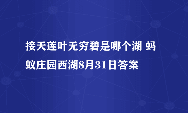 接天莲叶无穷碧是哪个湖 蚂蚁庄园西湖8月31日答案