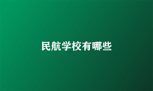 民航学校有哪些