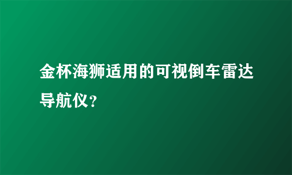 金杯海狮适用的可视倒车雷达导航仪？