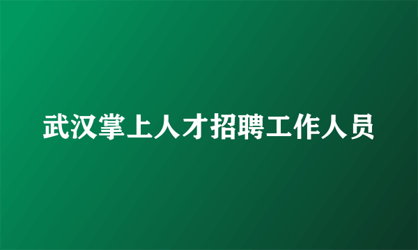 武汉掌上人才招聘工作人员