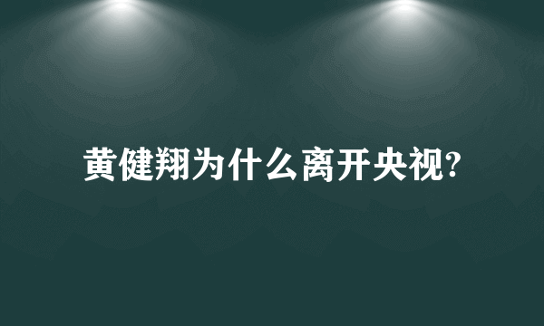 黄健翔为什么离开央视?