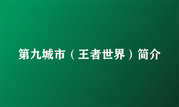 第九城市（王者世界）简介