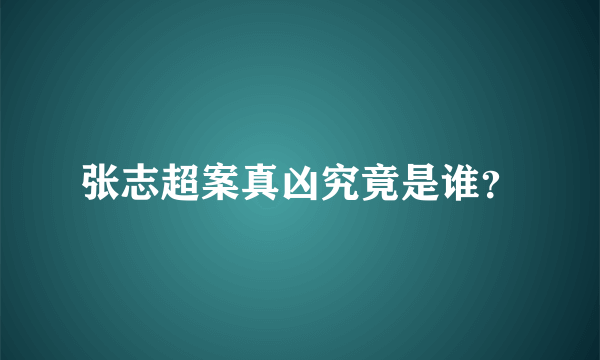 张志超案真凶究竟是谁？