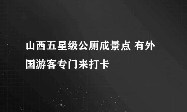 山西五星级公厕成景点 有外国游客专门来打卡