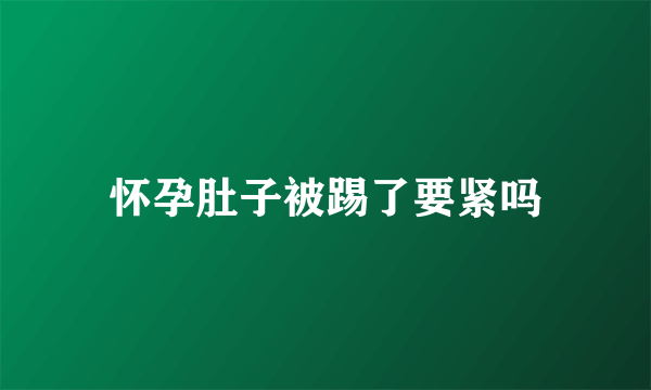 怀孕肚子被踢了要紧吗