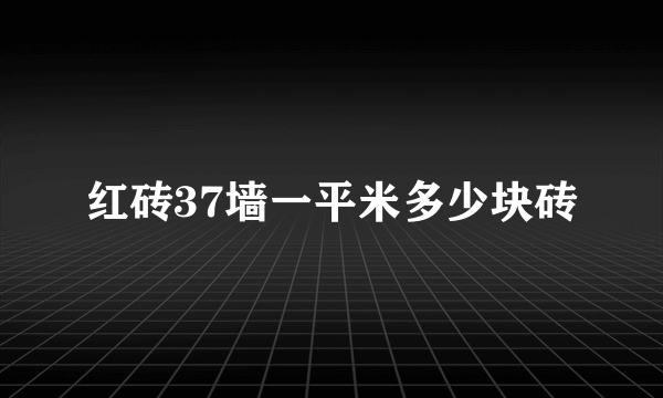 红砖37墙一平米多少块砖