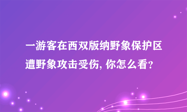 一游客在西双版纳野象保护区遭野象攻击受伤, 你怎么看？