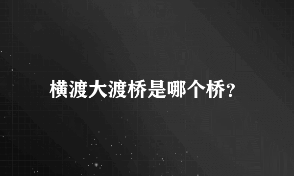 横渡大渡桥是哪个桥？