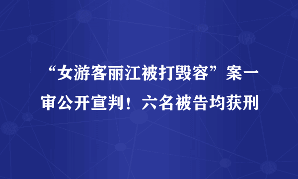 “女游客丽江被打毁容”案一审公开宣判！六名被告均获刑