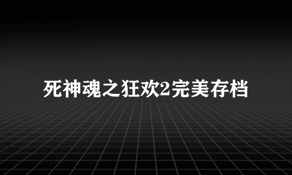 死神魂之狂欢2完美存档