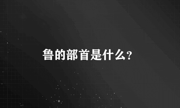 鲁的部首是什么？