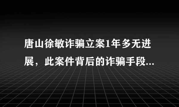 唐山徐敏诈骗立案1年多无进展，此案件背后的诈骗手段是怎样的？