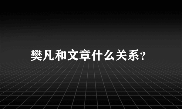 樊凡和文章什么关系？