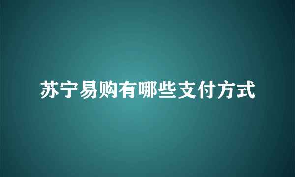 苏宁易购有哪些支付方式