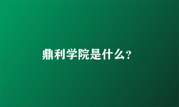 鼎利学院是什么？