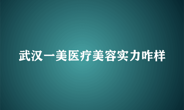 武汉一美医疗美容实力咋样