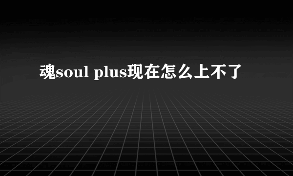 魂soul plus现在怎么上不了