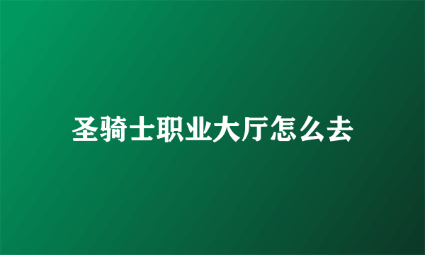 圣骑士职业大厅怎么去