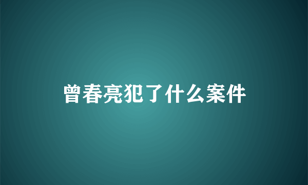 曾春亮犯了什么案件