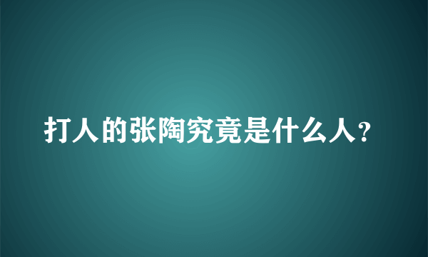 打人的张陶究竟是什么人？