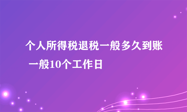 个人所得税退税一般多久到账 一般10个工作日