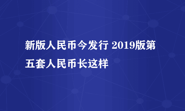 新版人民币今发行 2019版第五套人民币长这样