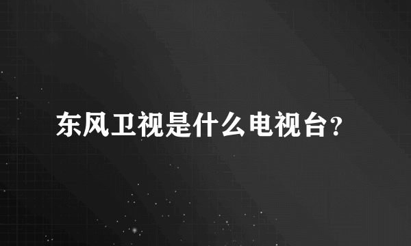 东风卫视是什么电视台？