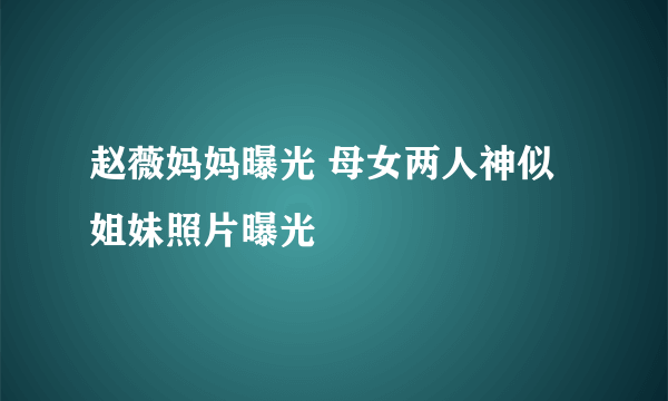 赵薇妈妈曝光 母女两人神似姐妹照片曝光