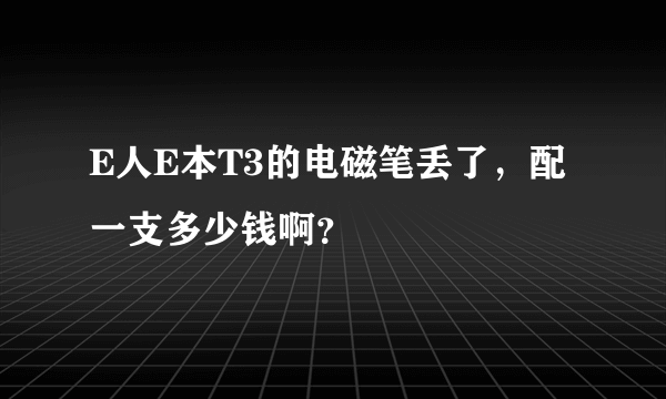 E人E本T3的电磁笔丢了，配一支多少钱啊？