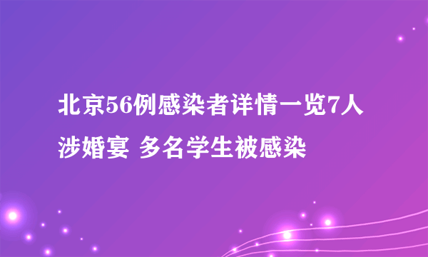 北京56例感染者详情一览7人涉婚宴 多名学生被感染