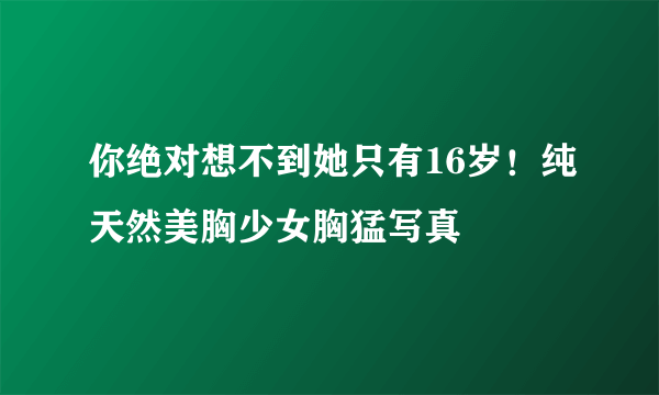 你绝对想不到她只有16岁！纯天然美胸少女胸猛写真