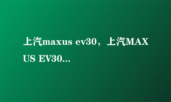 上汽maxus ev30，上汽MAXUS EV30的载货空间有多大