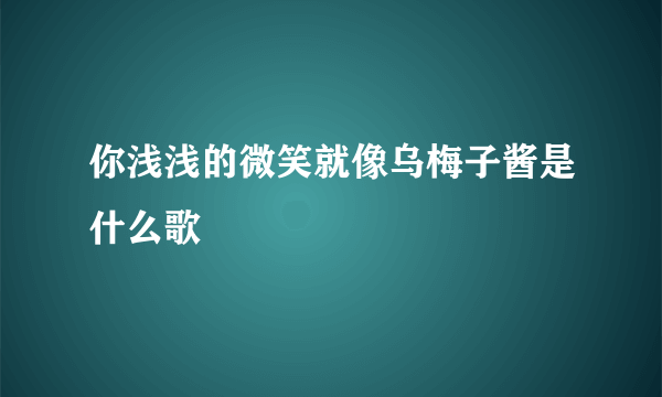 你浅浅的微笑就像乌梅子酱是什么歌