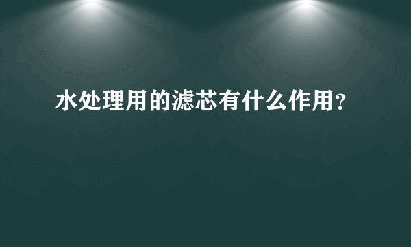 水处理用的滤芯有什么作用？