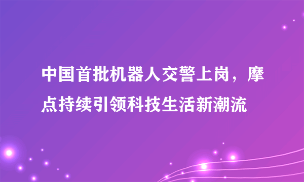 中国首批机器人交警上岗，摩点持续引领科技生活新潮流