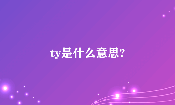 ty是什么意思?