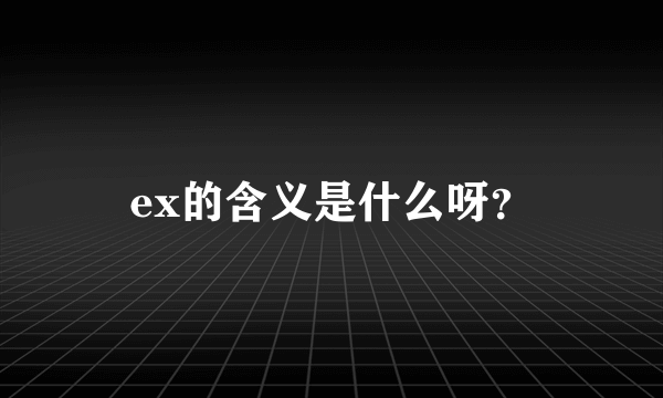 ex的含义是什么呀？