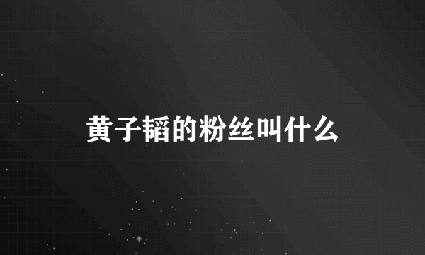 黄子韬的粉丝叫什么